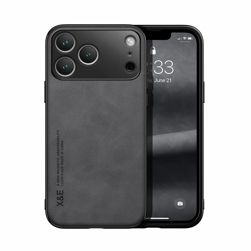 Premium Magnetic Leather Phone Case with MagSafe and Car Holder Compatibility