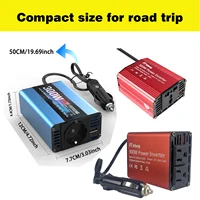 อินเวอร์เตอร์ในรถยนต์ 300W DC 12V เป็น AC 110V 220V ช่องเสียบแบบ Type-C US EU ช่องเสียบอเนกประสงค์ พอร์ตชาร์จเร็ว USB สำหรับทุกประเทศ อินเวอร์เตอร์ USB 2