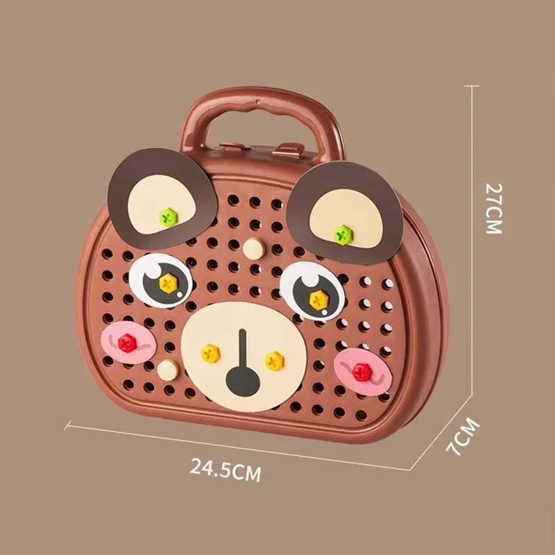 역할놀이 교육용 조립 공구함 장난감 전동 드라이버 나사 조립 수리 4-6세 몬테소리 어린이 수리 공구함 장난감