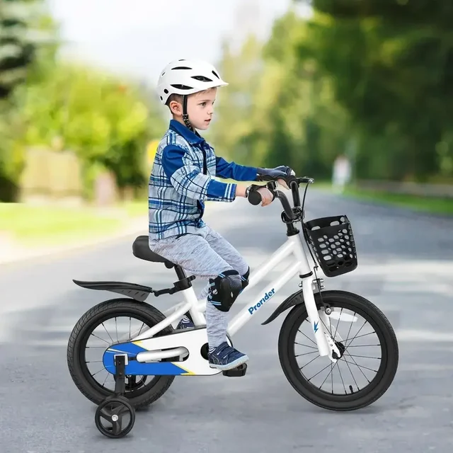 Children's Bikes for Ages 3-8, 12-20 Inch, with Removable Training Wheels, Handbrake, and Rear Brake, Including Basket