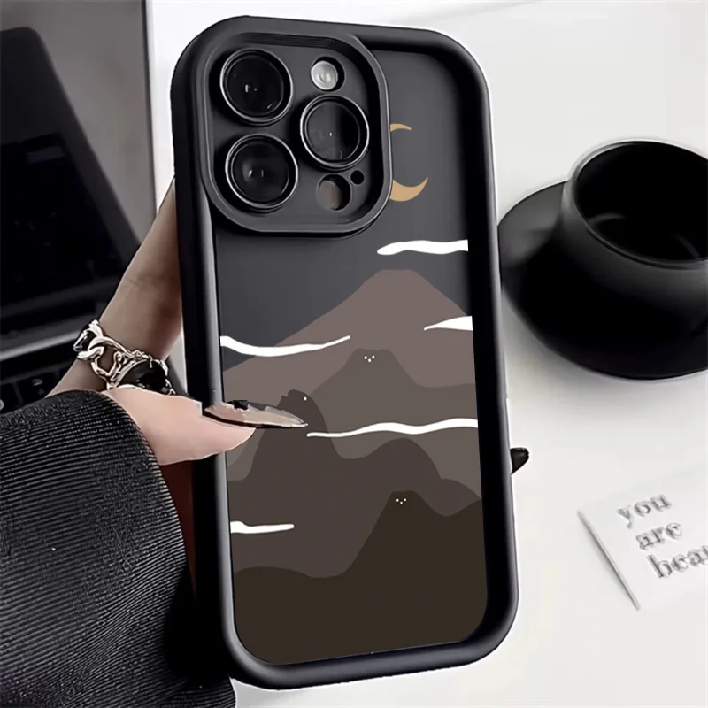 thumbnail image 1 of Funda de teléfono para iPhone 16 15 14 13 12 11 Pro Max XS XR X 12 7 8 Plus Funda Paisaje Montaña Nube Silicona Funda a prueba de golpes, 1 of 5