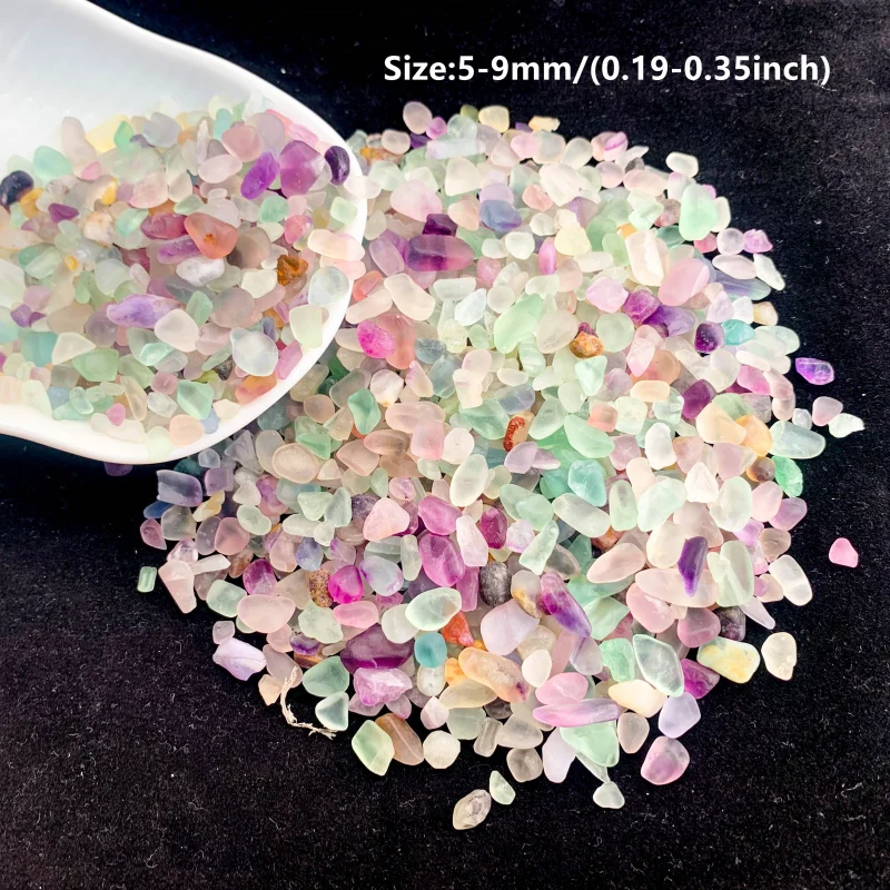 Natural Stone Beads Decorative Stones Tumbled Stones 1.76oz Natural Crystal Crushed Stones Fluorite For Jewelry Making Wishing Bottle Houseplants Garden