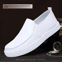 Men's Nurse Shoes White Flat Anti-slip Casual Breathable Comfortable Lightweight Hospital Healthcare Work Shoes Rubber Sole