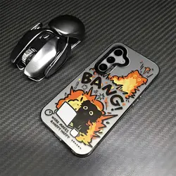 Chic Black Cat Anti - Drop Phone Case - Creative Label Design - Samsung S22 Plus (Black)