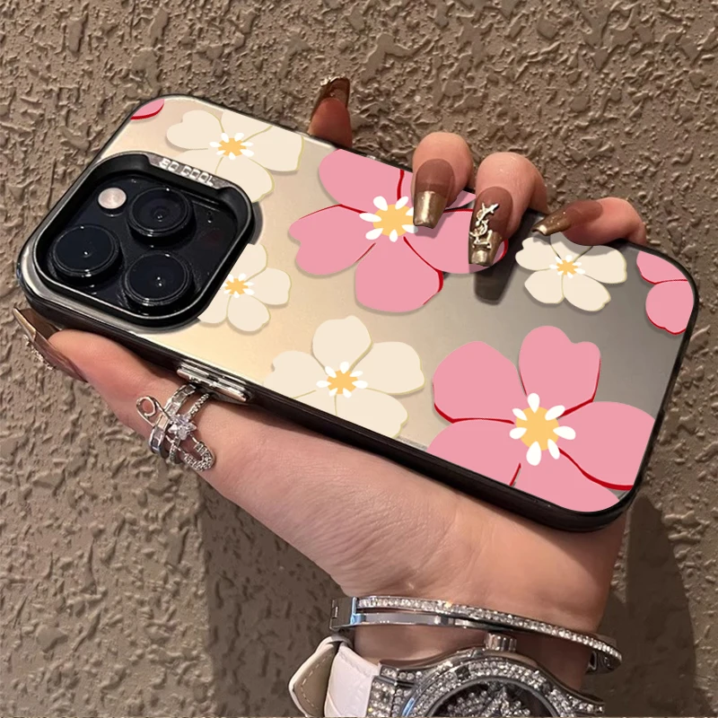 Blue Premium Flower Design Matte Phone Case Cover