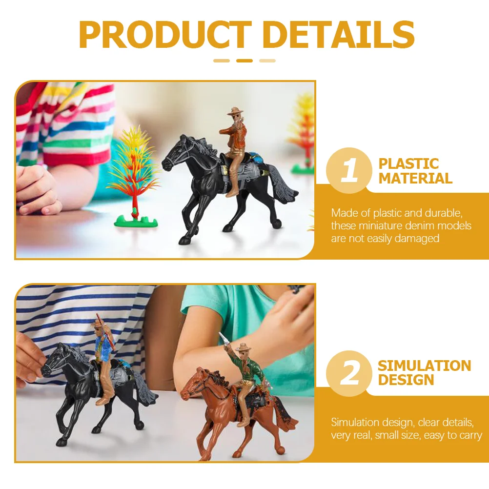 Toy Horses Western Figures Horse Riding Plastic Indians Figurines Carriage American Figures Playset Table Decoration Toy - 2
