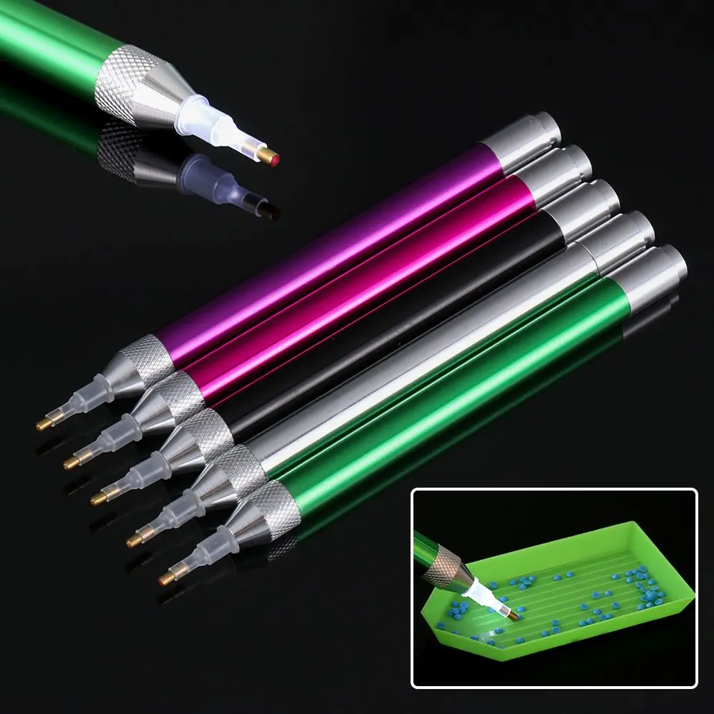 1PC DIY Lighting Drill Pen Point Drill Pen 5D Diamond Painting Tool for 5D Diamond Painting Cross Stitch (no Battery)