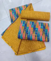 Tissu pagne africain en cire véritable le plus populaire pour robe de soirée, 100 % coton, style nigérian, haute qualité, Ankara Kente, imprimé doré 3
