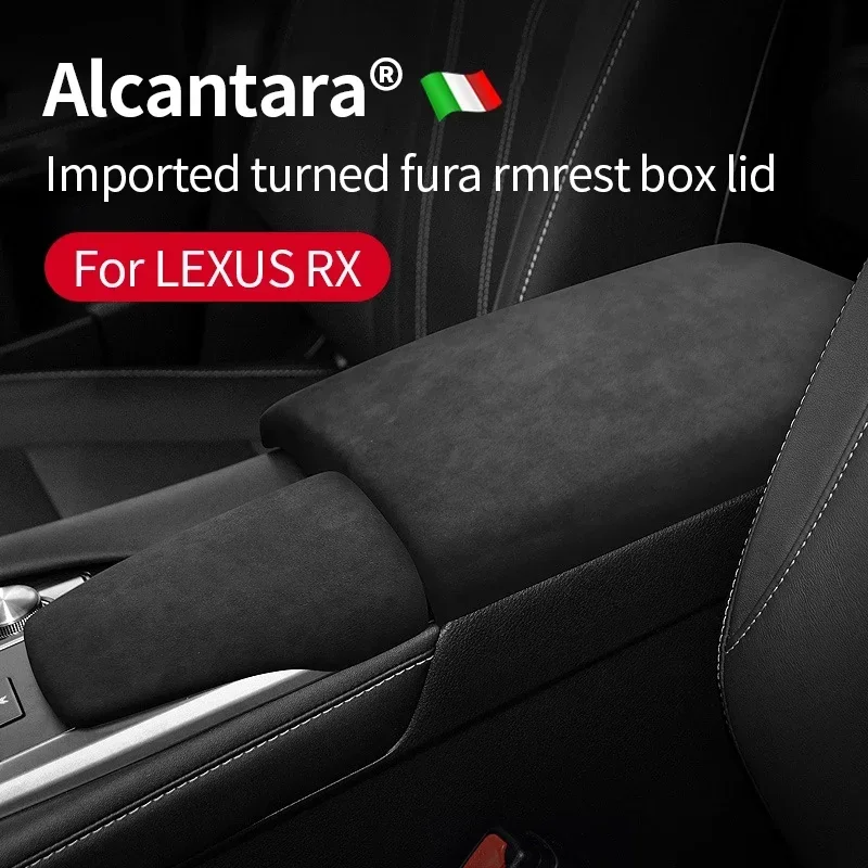 

Alcantara Suede Black,Red Car Armrest Case Lid Box Cover Panel Interior Accessories For LEXUS RX-RX300,RX350,RX450h 2016-2022