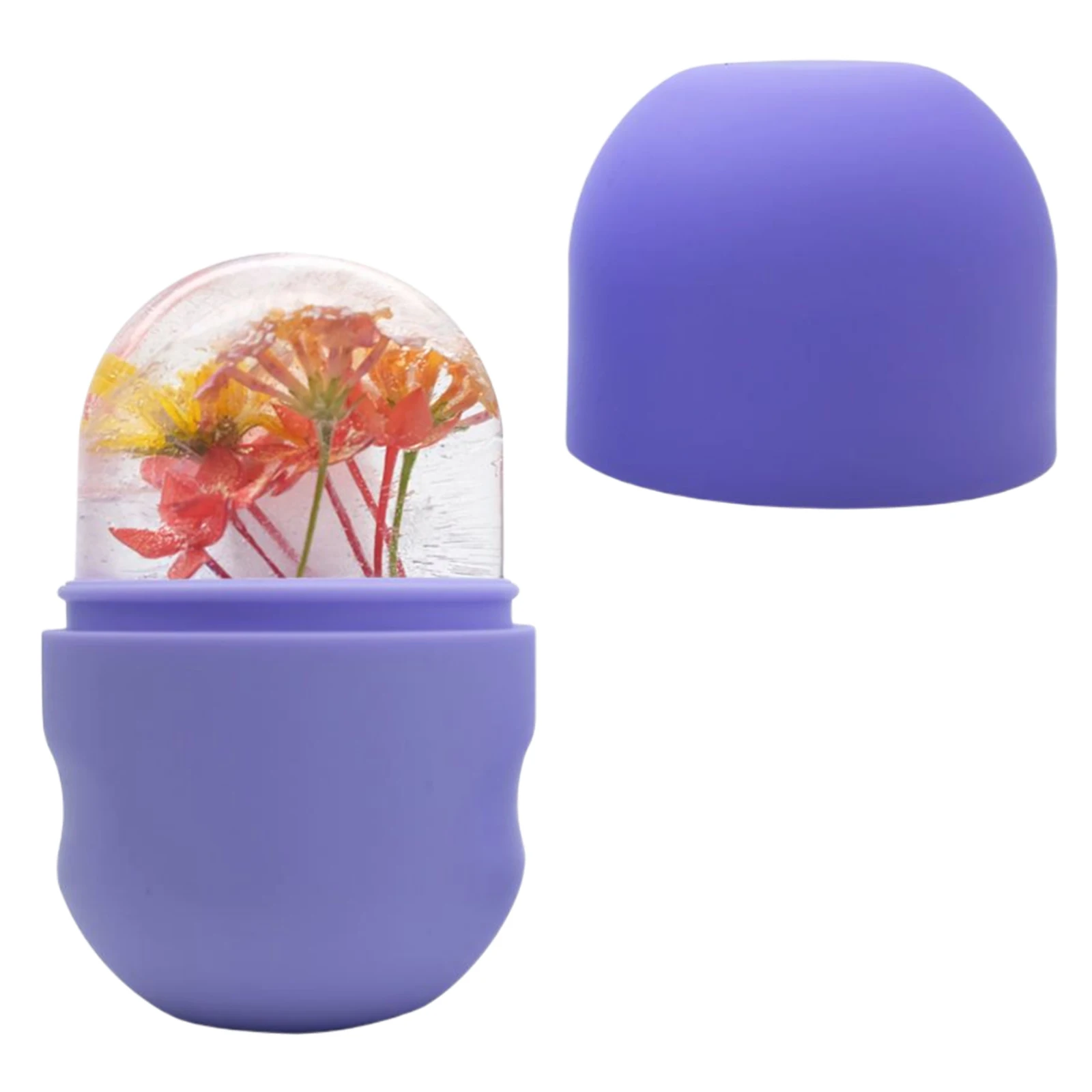 2 Piecss Silicone Ice Massage Cups Reusable Icing Cooling Cold Massage Roller Freezable Face Massager for Muscle Cold Therapy Face Massager Silicone Face Roller