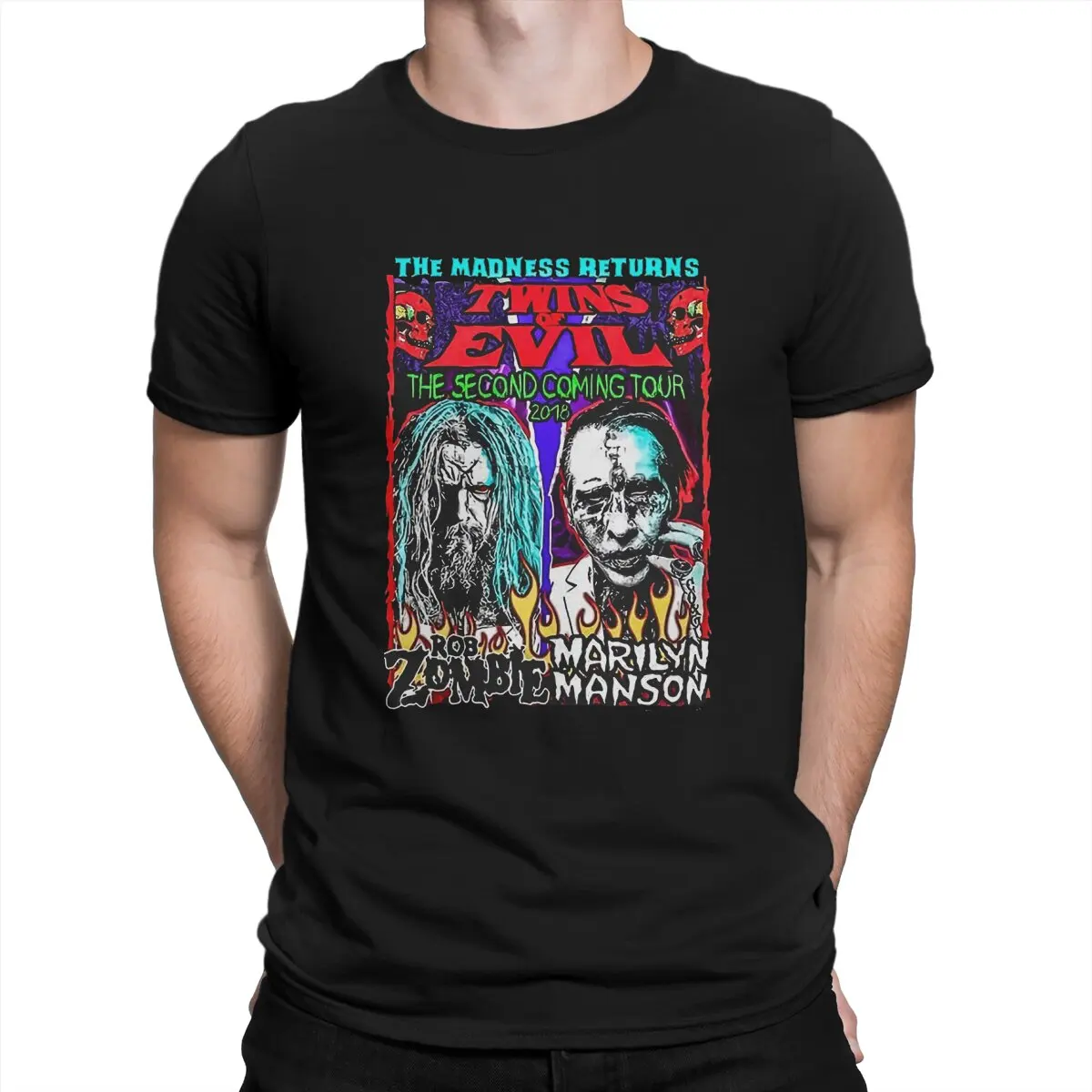 Erkekler T Shirt Rob zombi mizah 100 pamuk Tees k sa kollu Marilyn Manson T Shirt yuvarlak yaka giysi grafik bask l AliExpress