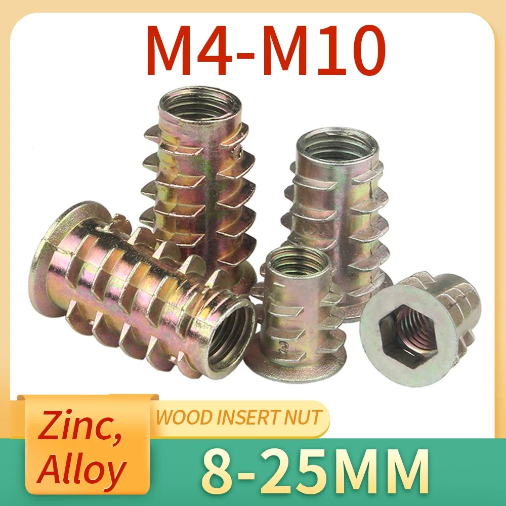 Wood Insert Nut 10Pcs/lot M4 M5 M6 M8 M10