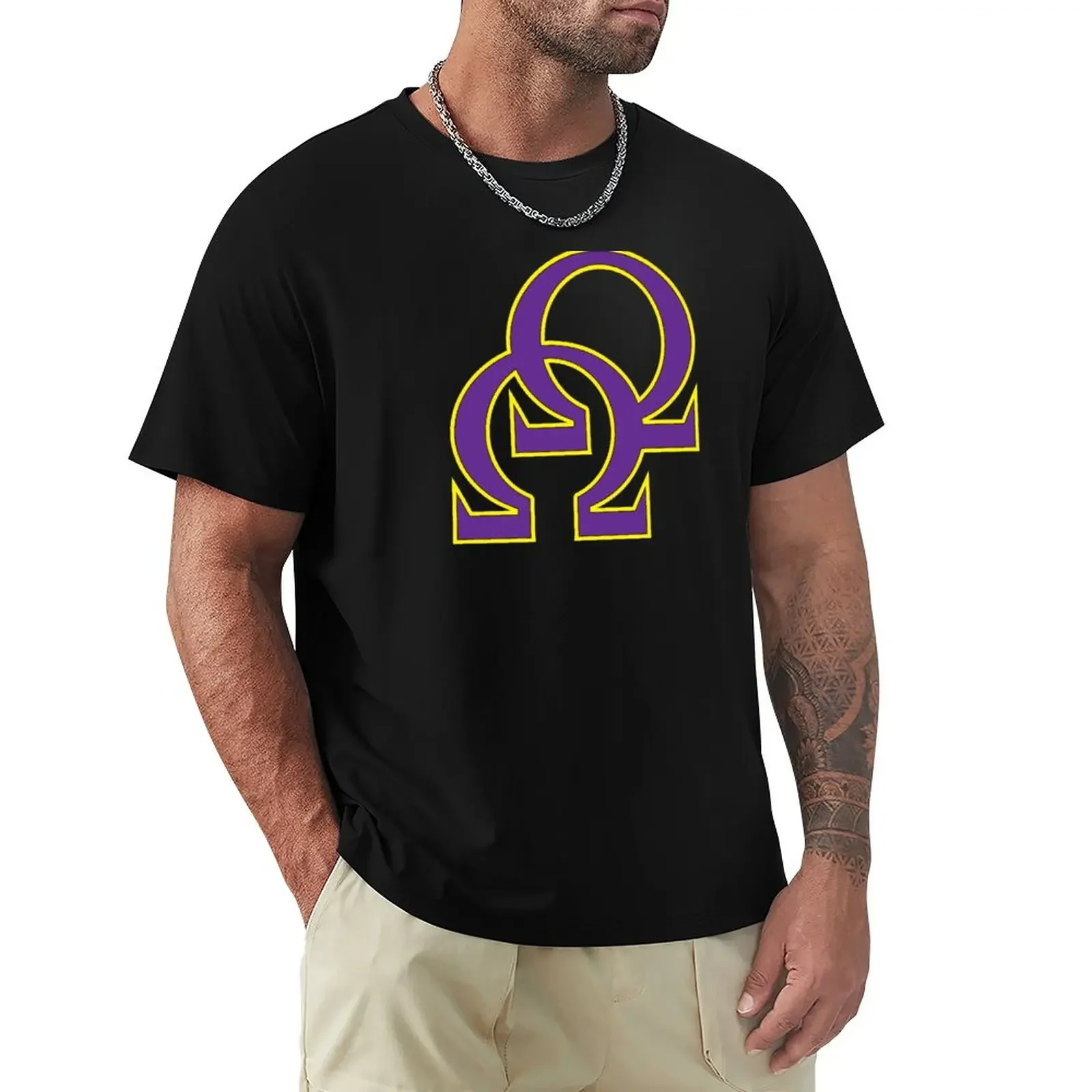 Que Double Omega Purple Gold Psi Phi T-Shirt Blacks Abbigliamento Vintage Abbigliamento Per Uomo Cute Top New Edition T-Shirt In Cotone Da Uomo