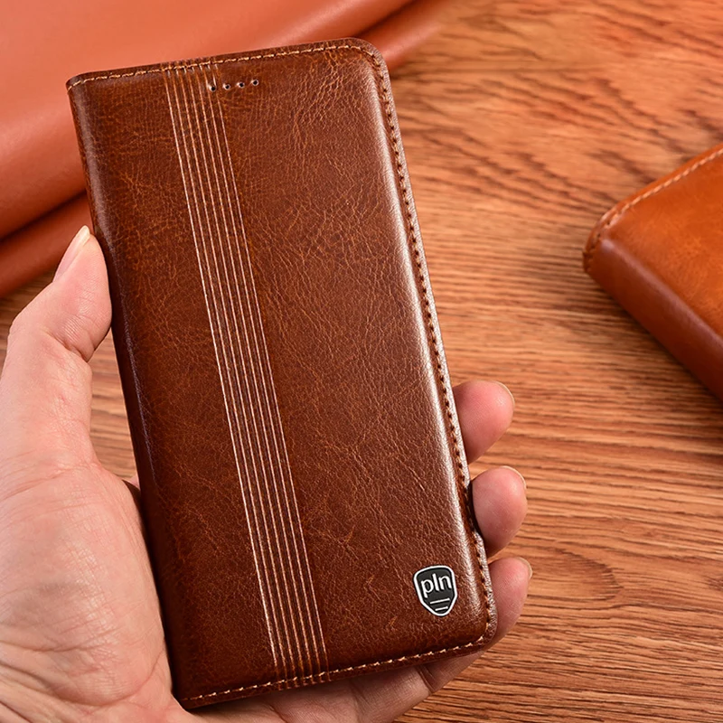 Vintage Genuine Leather Magnetic Flip Cover Wallet Phone Case