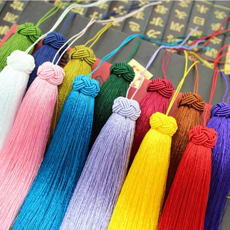 10/5Pcs 폴리 에스터 실키 Tassels 15cm Floss Bookmark Tassels파인애플 모자 술 쥬얼리 만들기 DIY 공예 액세서리