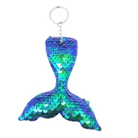 Reflective Mermaid Keychain Fashion Sequin Mermaid Tail Accessories Car Luggage Pendant Wholesale Keychain Pouch 4