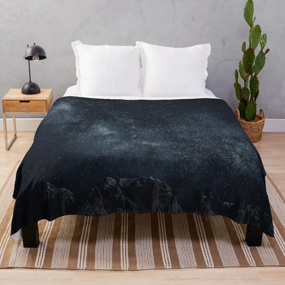 

Mountains with bright stars Throw Blanket Kid'S Summer Beddings Blankets