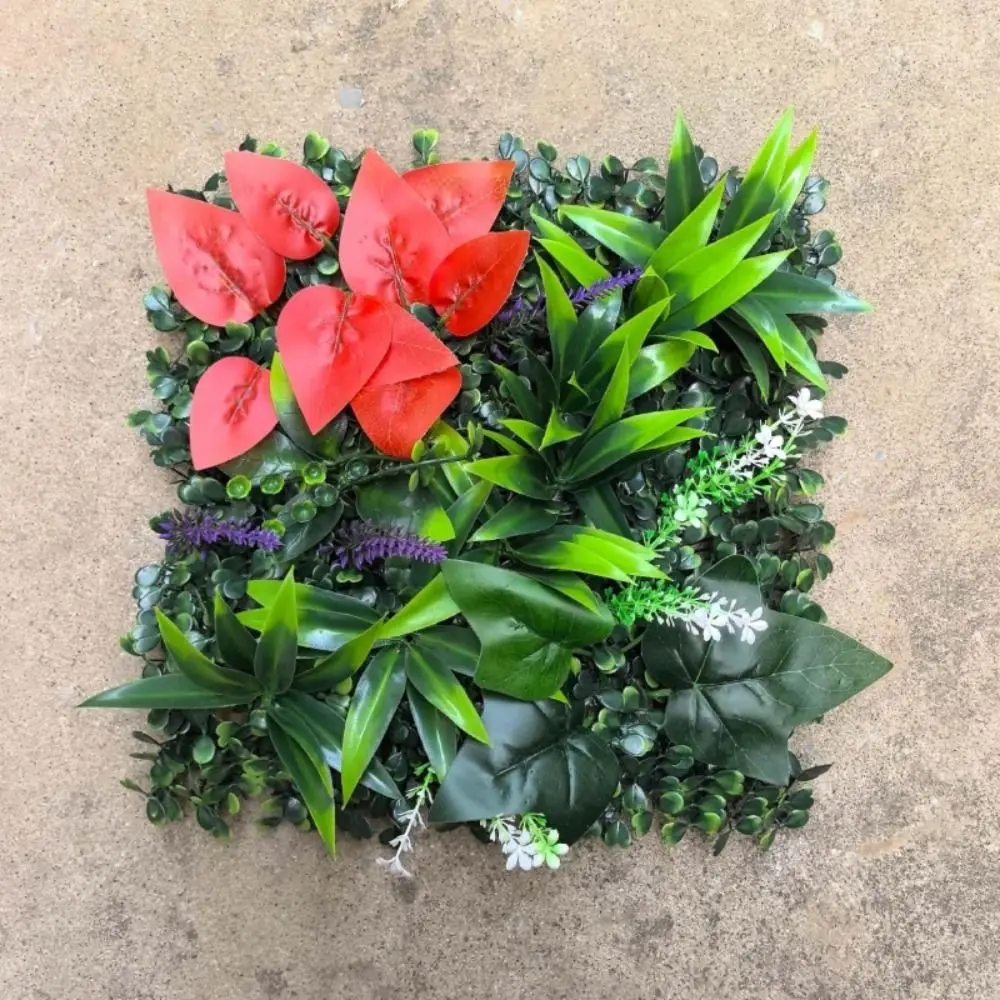 DIY Künstliche Pflanzenwand-Platte Sonnenblume Ewiges Leben Simulierte Ahorn-Pflanzenmatte 25*25cm Grüner Künstlicher Eukalyptus-Teppich – Detail 8