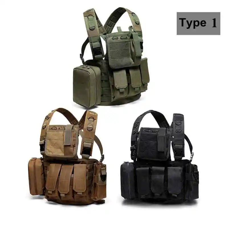 

Tactical Vest Military Outdoor Sport Airsoft CS Combat Hunting Camouflage Protective Vest Carry EDC Bag 5.56 7.62 Magazine Pouch