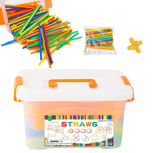 Construction Straws Connector Toys Engineering Castle Kit For Kids Reusable Straw Toy Set For Kids Creative Building Games For 1