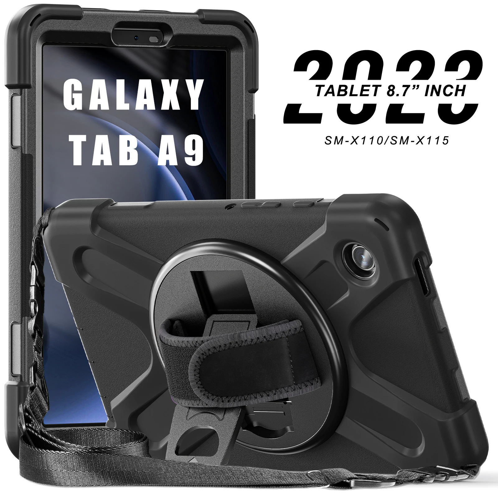 Case For Samsung Galaxy Tab A9 8.7 Inch 2023 Tablet Heavy Duty Shockproof  Protection Hand Strap Kid Adult 360° Viewing Angle