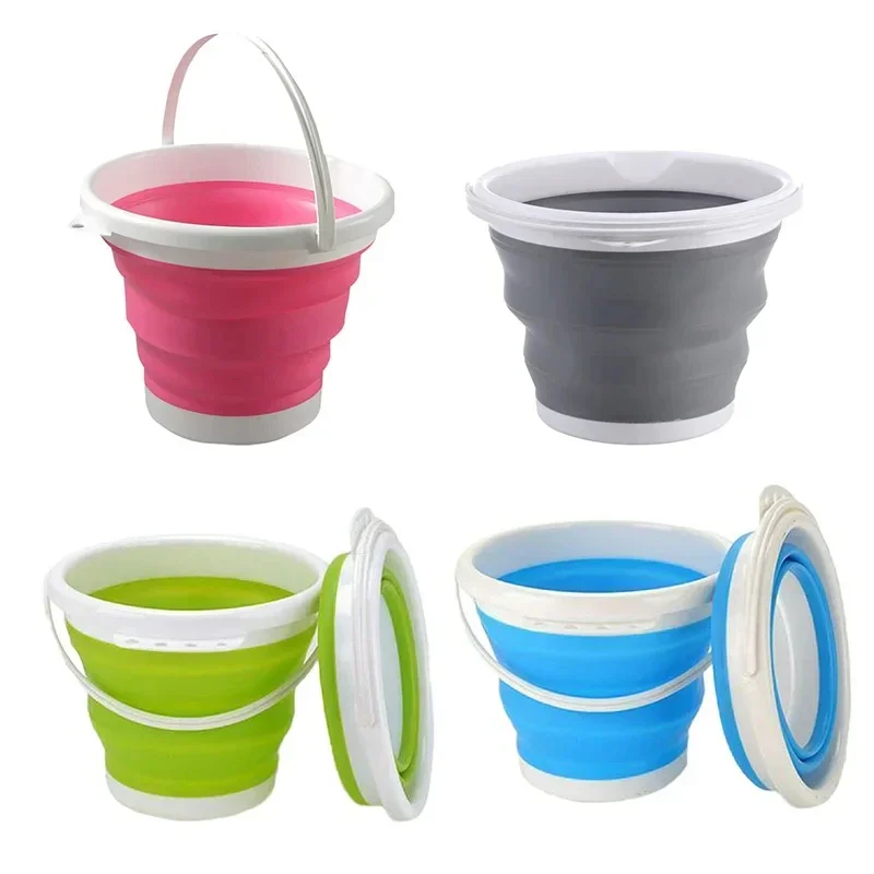Folding Bucket 3L Collapsible Portable Car Washing Fishing Household Plastic Travel Outdoor Camping