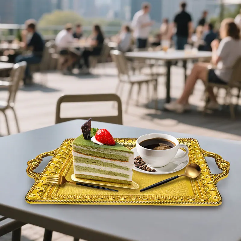 Irregular European Style Golden Banquet Tray Light Luxury High Aesthetic Fruit Platter for Home Decoration Creative Living