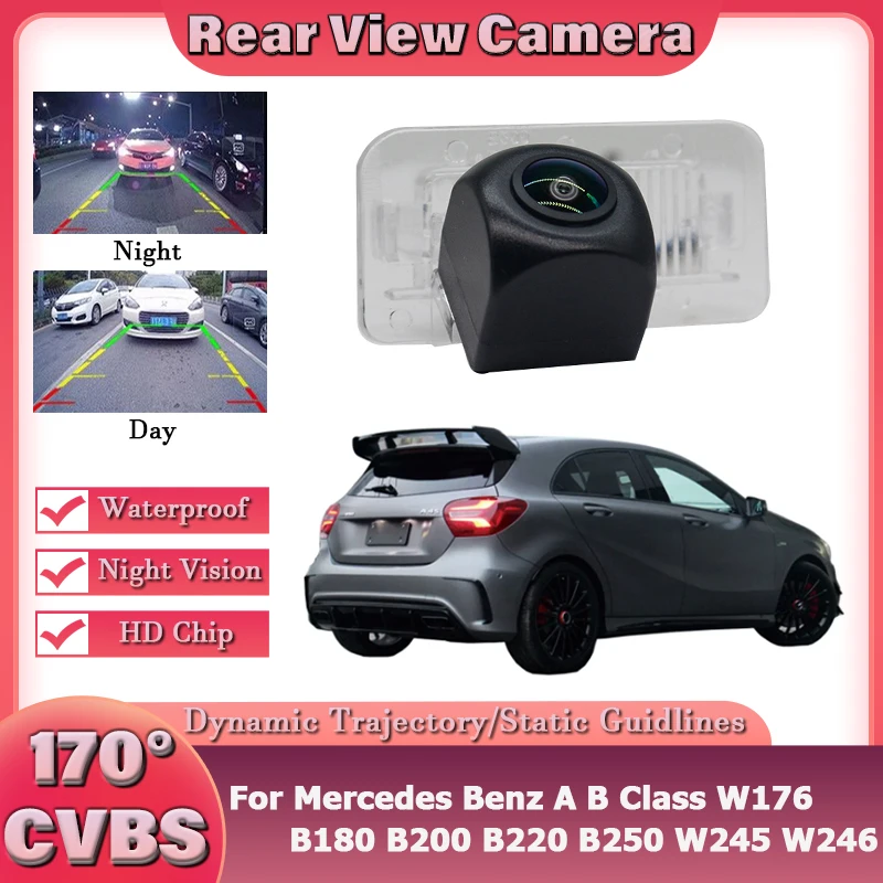 W176 Rear Camera 1080P 170° HD CCD BackUp Rear View Camera For Mercedes Benz A B Class ...