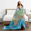 3D World Map Blankets Blue Ocean Countries Travel Office Flannel Throw Blanket Warm Soft Couch Chair Sofa Bed Bedspread Gift 5