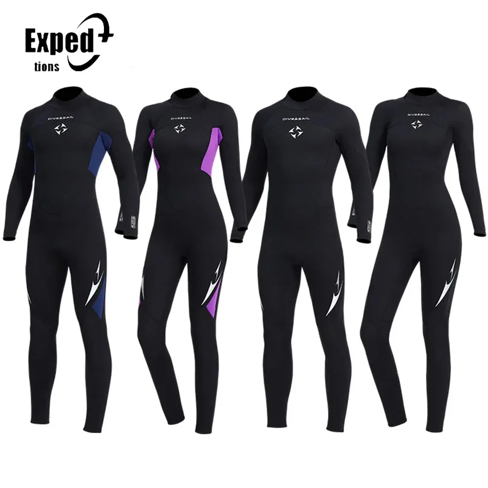 Men And Women Wetsuit Waterproof 3MM Thickened Warmth One-piece Diving Female Surfing Winter Swimming Wetsuit
