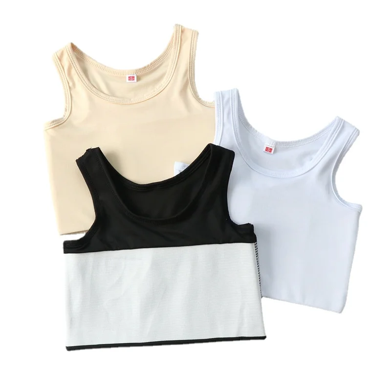 Women Tomboy Trans Lesbian Pullover Half Length Chest Binder Plus Size Short Tank Top with Elastic Band Crop Top HaleyChan women tank tops chest binder