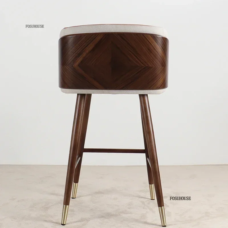 Italian Minimalist Bar Stools for Small Apartment High Kitchen Stools High-end Designer Backrest Bar Chairs Home Furniture