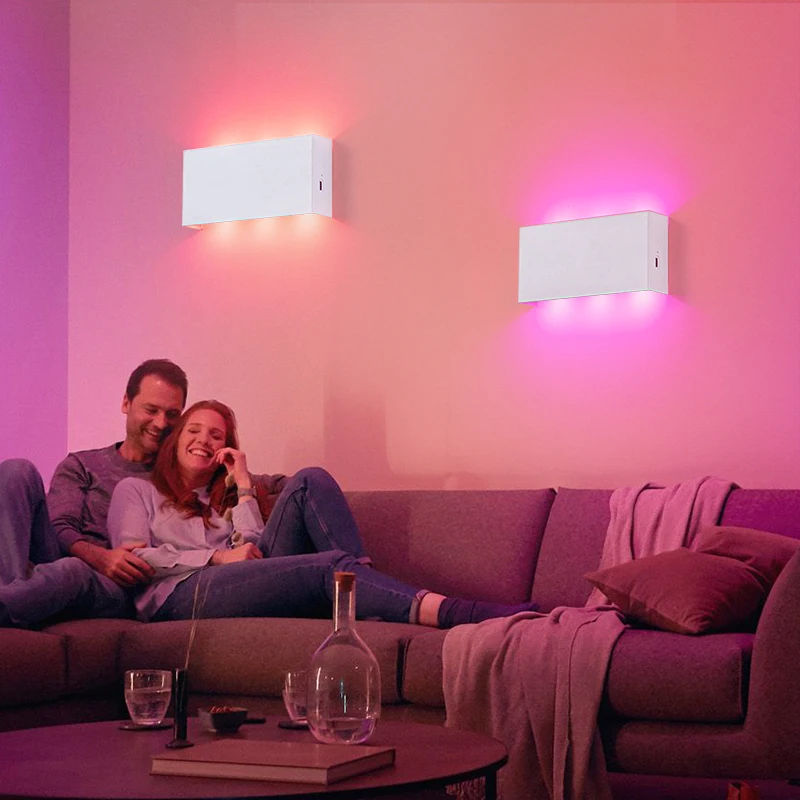 LED 벽 램프 터치 디밍 벽 조명, 다채로운 리모컨 5200mah 배터리 야간 조명, 휴대용 6W 침대 옆 계단 코너