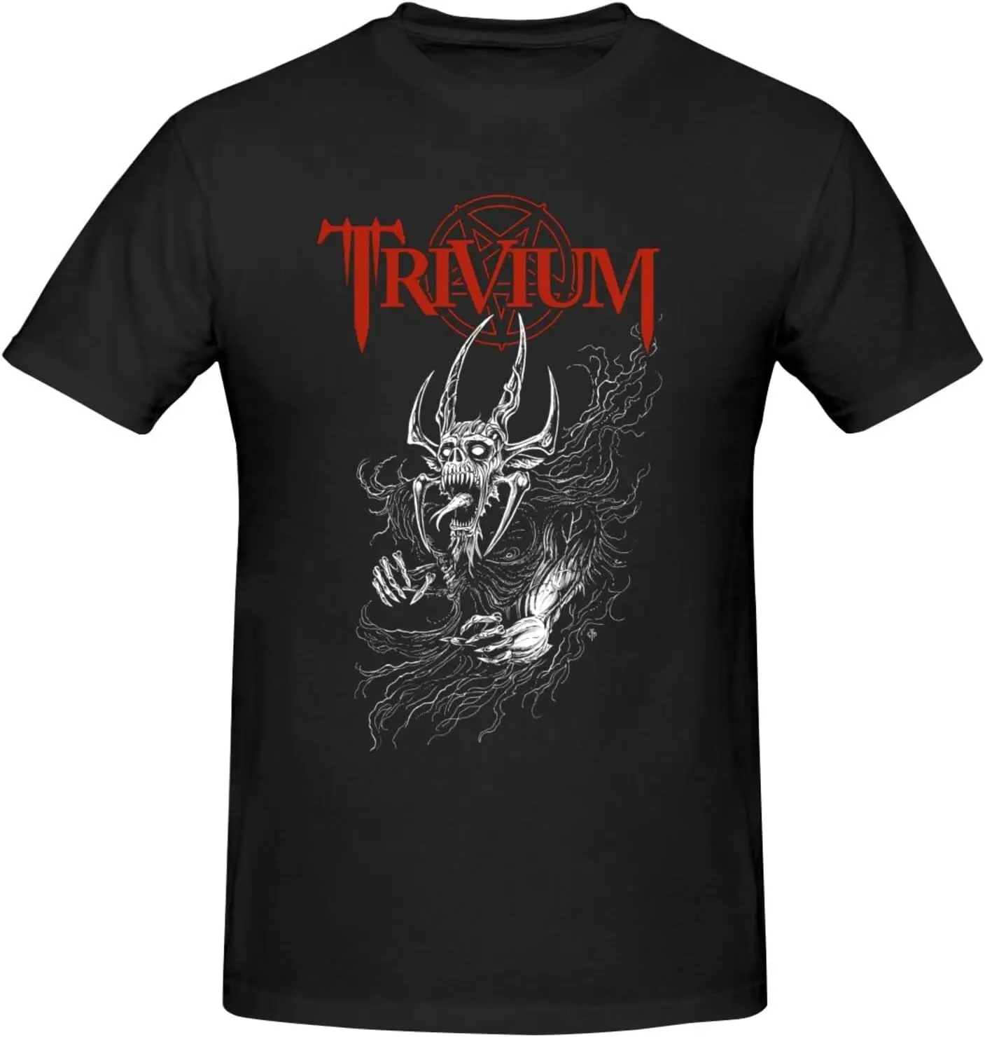 

Triviums Classic T-Shirt Crew Fashion Neck Casual Top Basic Short Sleeve Shirt Black