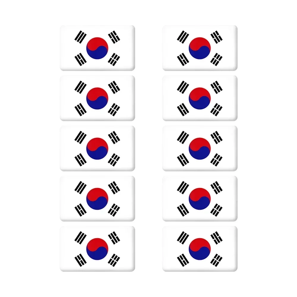 10pcs Epoxy Flag Car Stickers Set