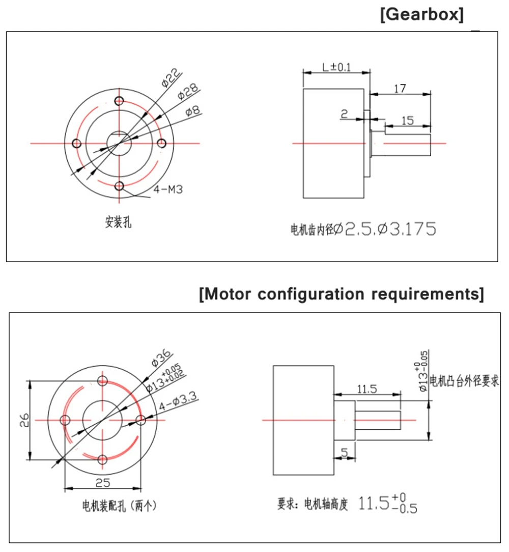 Description Picture 3 of item36MM Planetary Reduction Gearbox Precision Metal Gear Low Speed Transmission Accessories DIY 540 545 550 555 3650 36ZY Motor