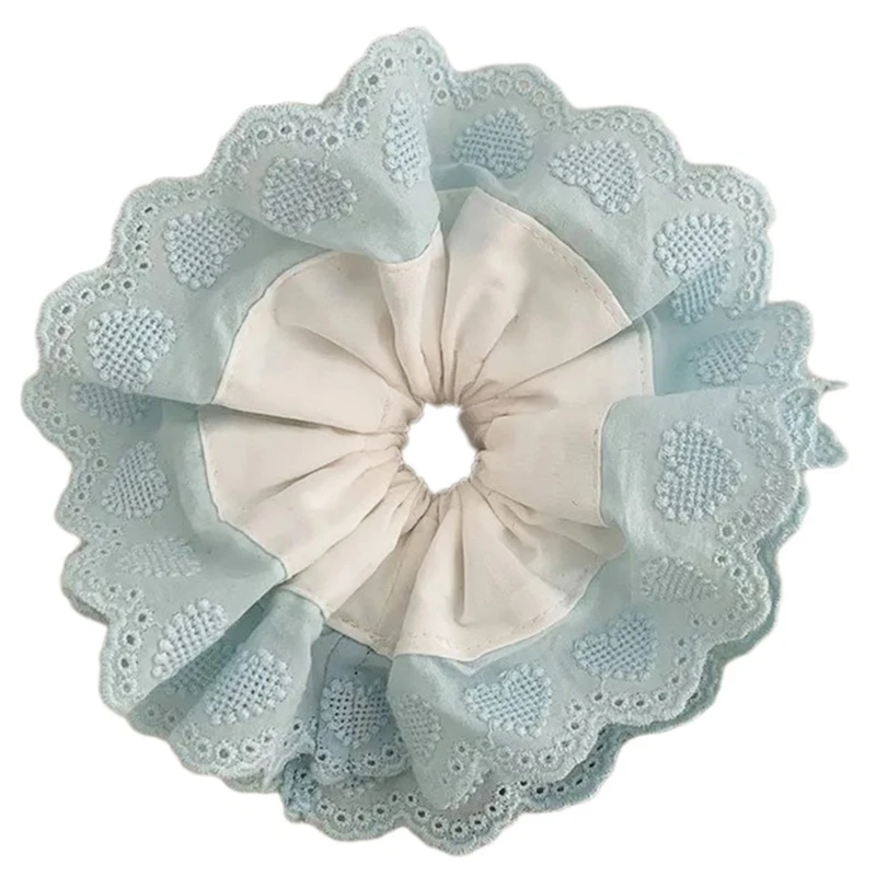 Double Layer Hair Tie Delicate Lace Trim Hair Scrunchies Girl Braids Hair Rope