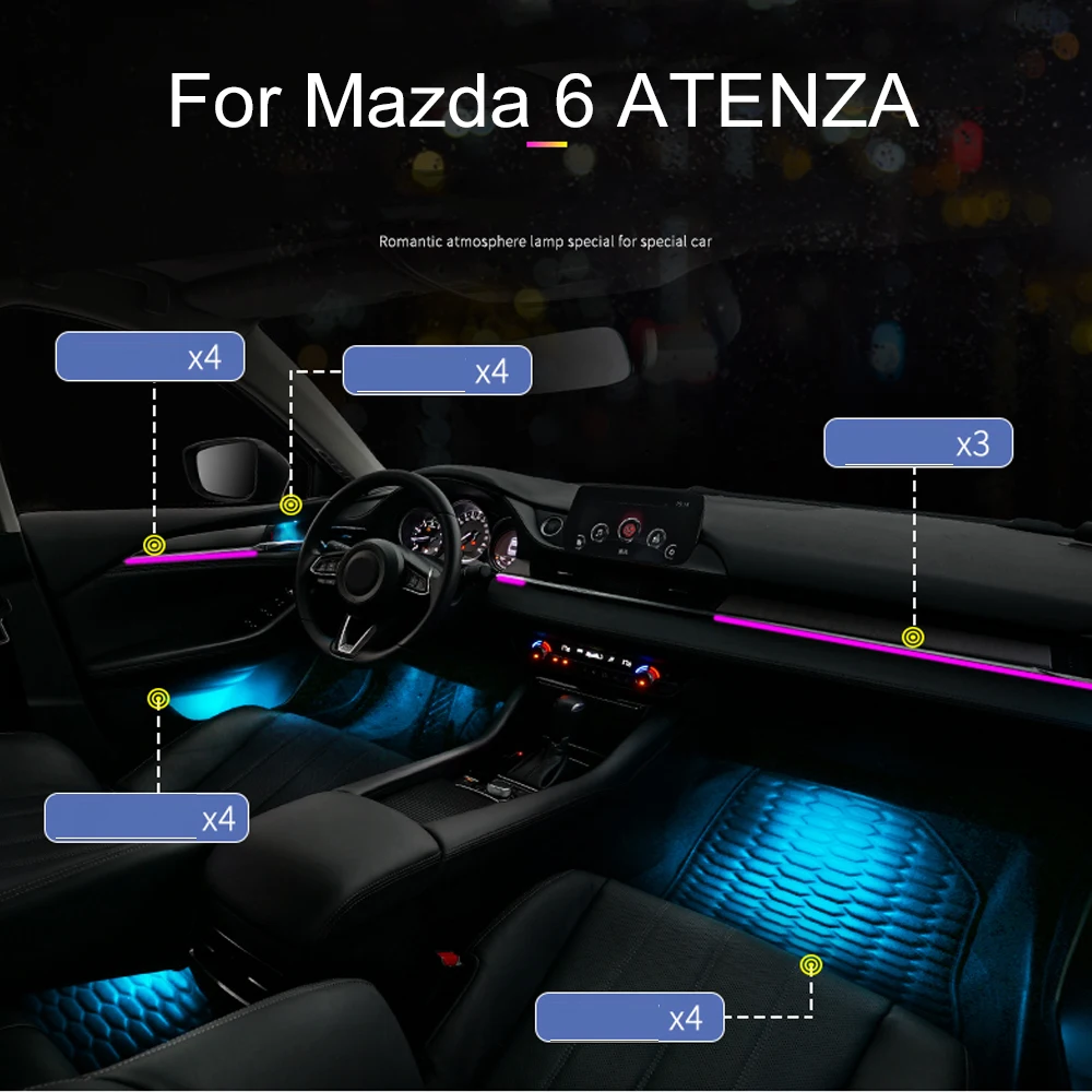 LED ambient light enhancement for Mazda 6 ATENZA 64 color interior