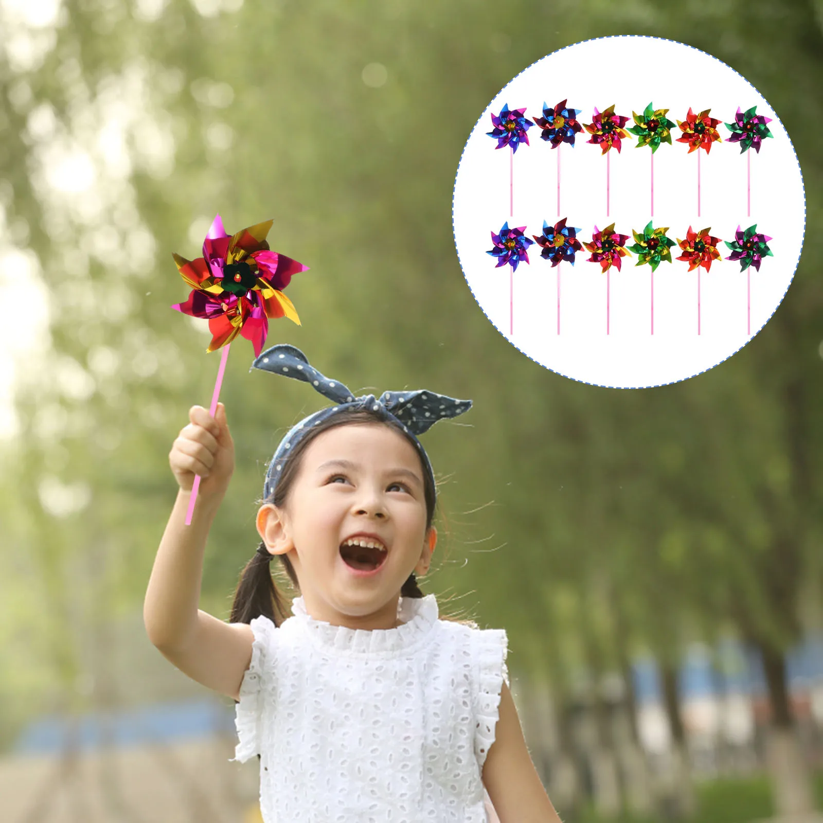 Windmill Toys 100Pcs Plastic Windmill Colorful Pinwheel Wind Kids Playing Toy Wind Sculptures Spinners Garden Landscape Decor Mixed Color