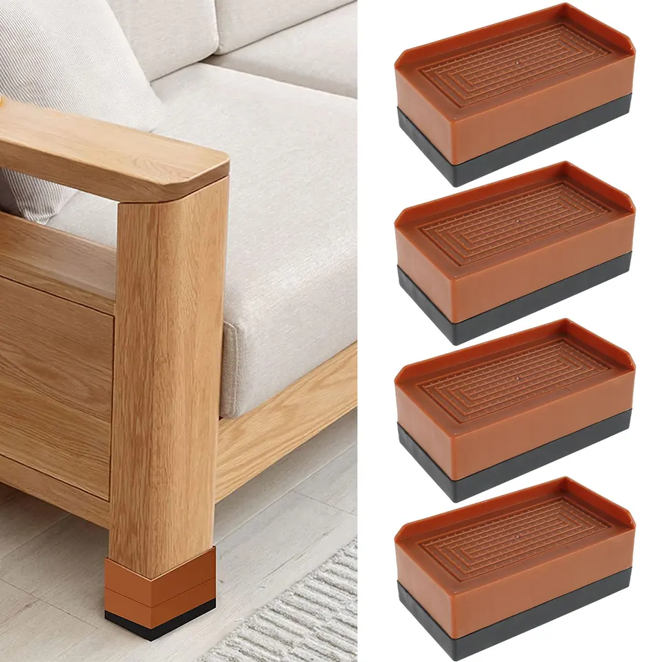 Rialzi Rettangolari Per Letto E Mobili – Altezza 10 Cm, Supporto Fino A 2.268 Kg (Confezione Da 4)