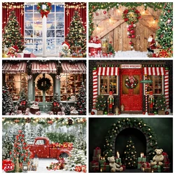 Christmas Tree Room Gifts Backdrop Winter Snow Baby Portrait Photographic Background Photography For Photo Studio Party Decor