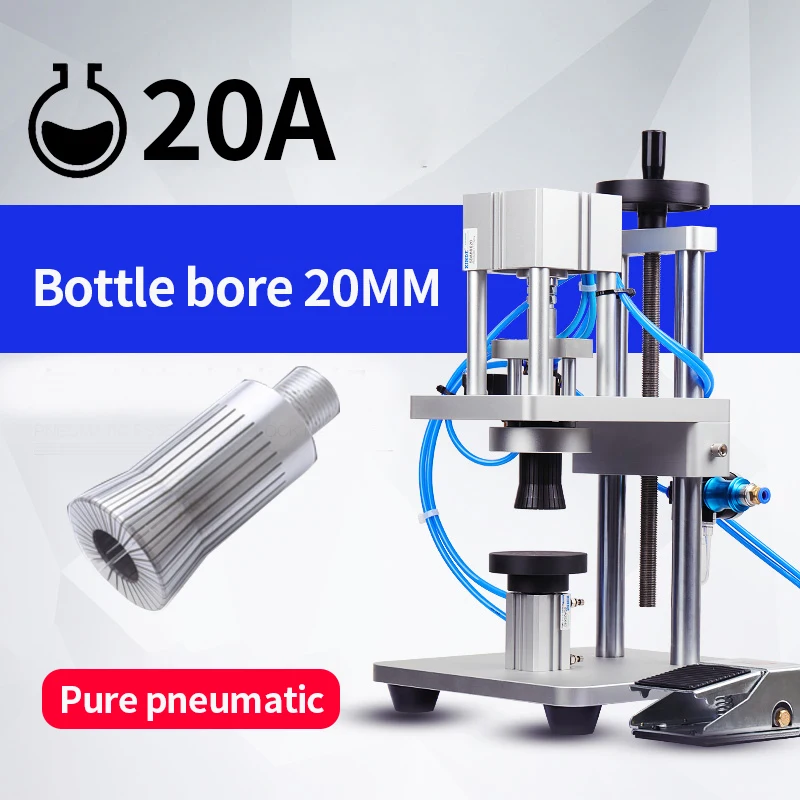 

Perfume Bottle Sealing Machine Tabletop Essential Oil Bottle Locking Capper Manual Pneumatic Capping Tools 20MM for Oral Liquid