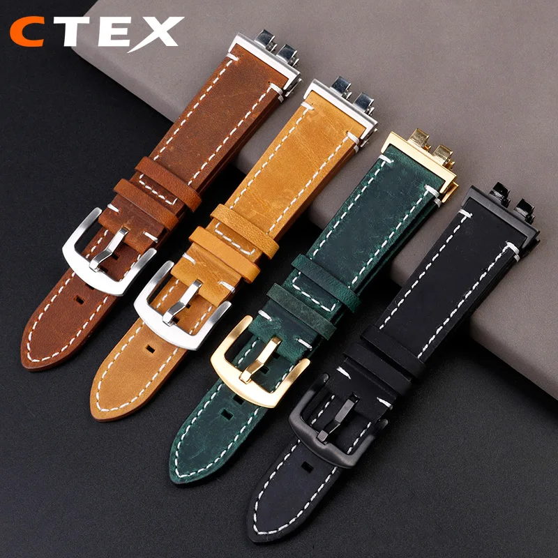New Customized Vintage Frosted Leather Watchband For G-SHOCK Casio GMW-B5000 Silver Mens Watch Band Strap B5000 Brac