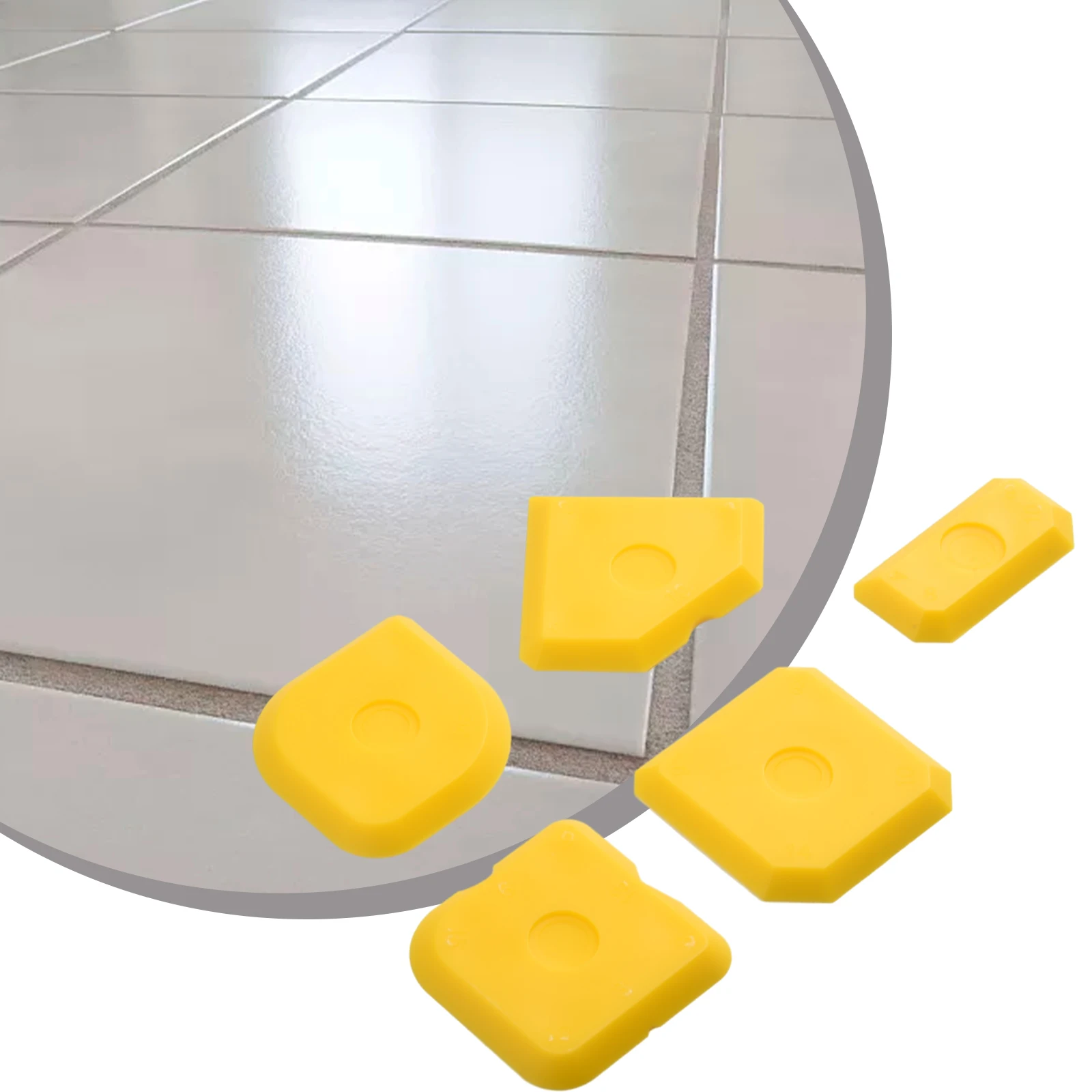 Description Picture 4 of item5Pcs Silicone Applicator Scraper Sealant Smooth Remover Tool Silicone Sealant Tools Caulk Tile Resin Grout Applicator Set