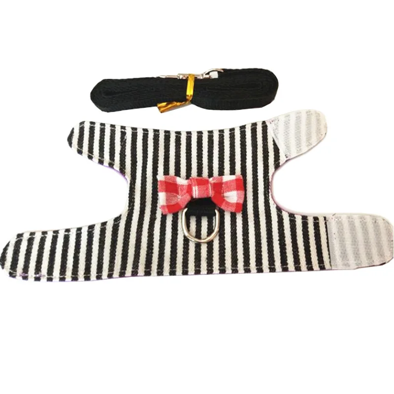 Hamster Pet Harness Rabbit Bowtie Striped Star Harness Vest Leash Traction Rope Baby Ferrets Pet Rat Bowknot Chest Strap