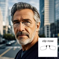 Nose Clip Reading Glasses Man High Quality Men Portable Foam Nose Glasses  for Seniors Transparent Eyeglasses with Case 3