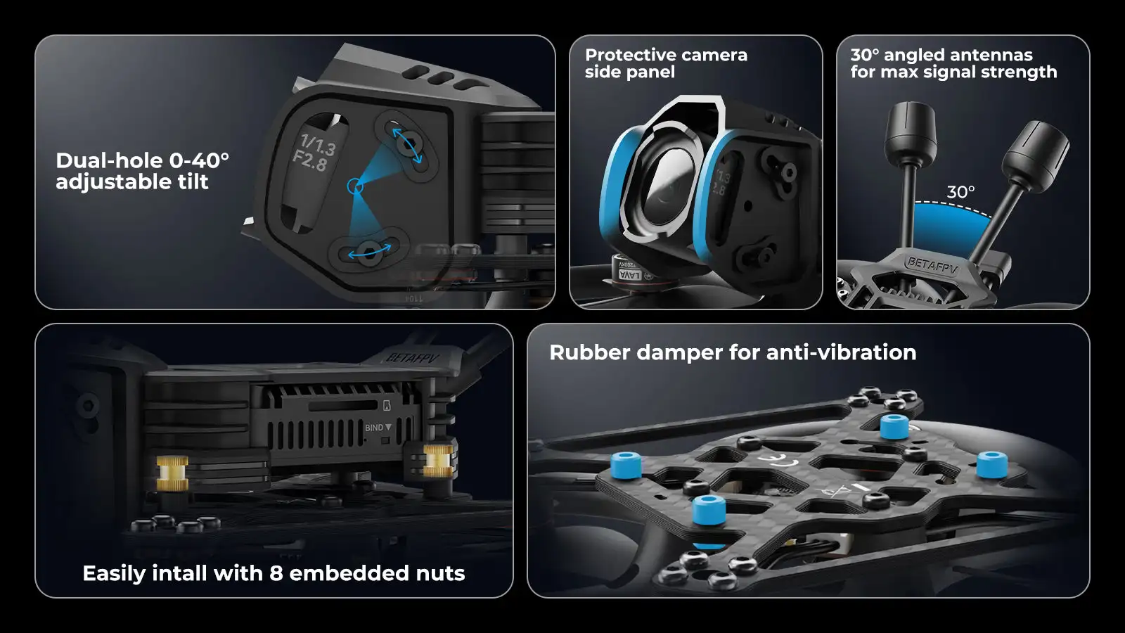 Pavo20 Pro II Brushless Whoop Quadcopter O4 Pro Bracket