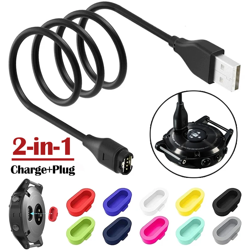 

Charging Cable for Garmin Vivoactive 3 Charger 4s 935 USB Dock 945 245 Fenix 7 7S 7X 6 6S 6X Pro 5S 5 5X Plus Plug Cover Case