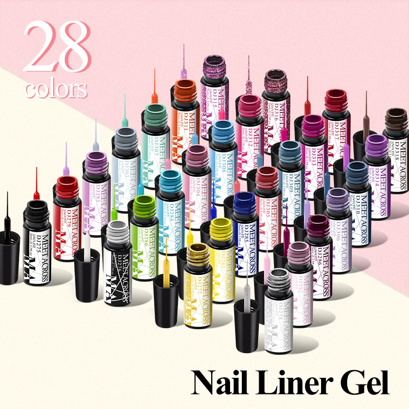 Incontra Attraverso 6/28Pcs Line Gel Nail Polish Set Semi Permanente Nail Art Liner Gel Uv Pittura Fai Da Te Disegno Vernice Manicure Kit