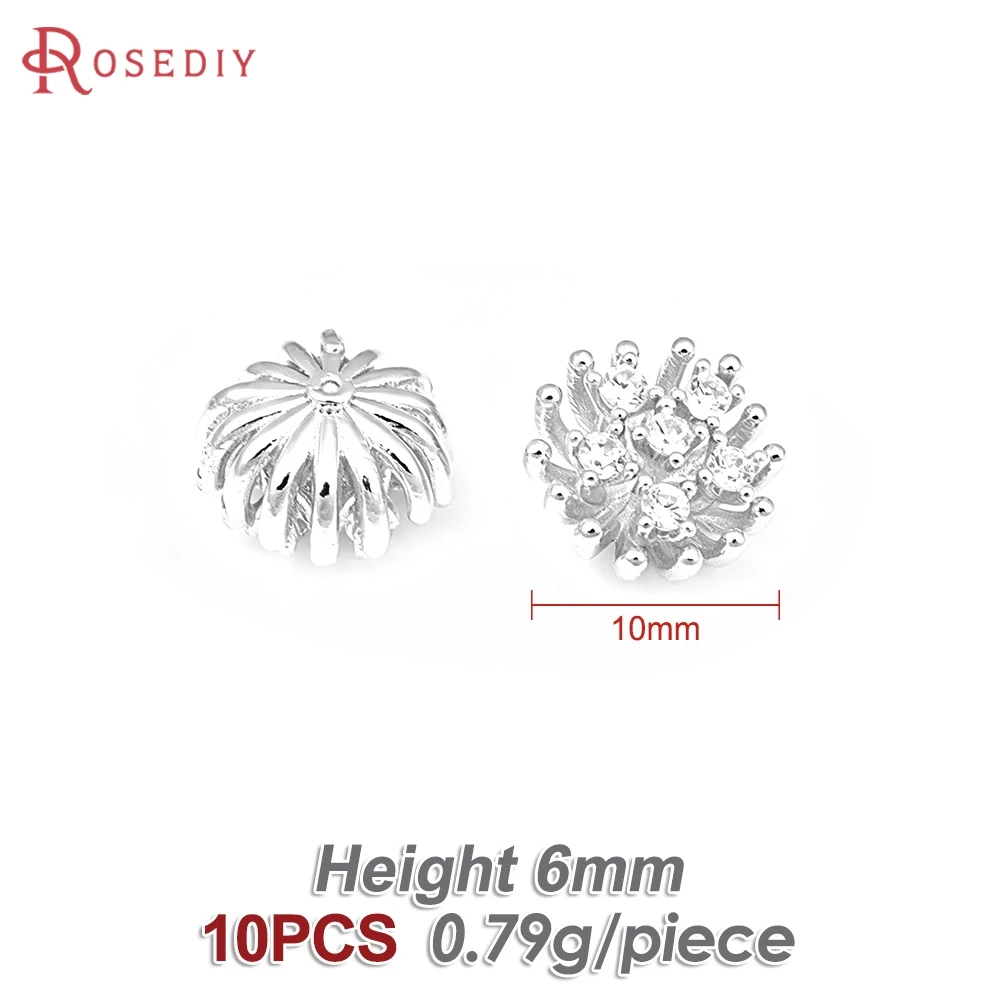 Elegant 18K Gold Brass Floral Bead Caps for DIY Jewelry & Earrings